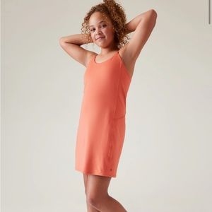 Athleta everyday neon orange dress for kids with pockets and shorts